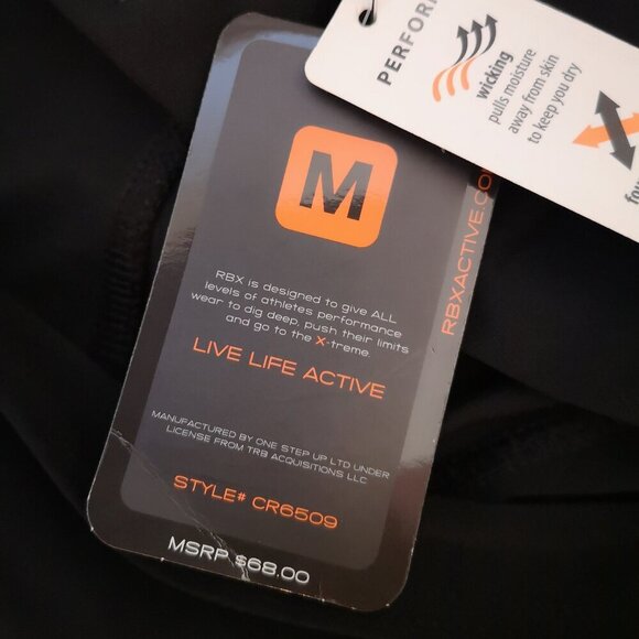 NWT Reebok Ladies Black Size Med 4 Way Stretch Wicking Fade Resistant Leggings - Picture 7 of 12